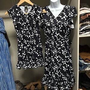 Chic Black and White Floral Midi Dress